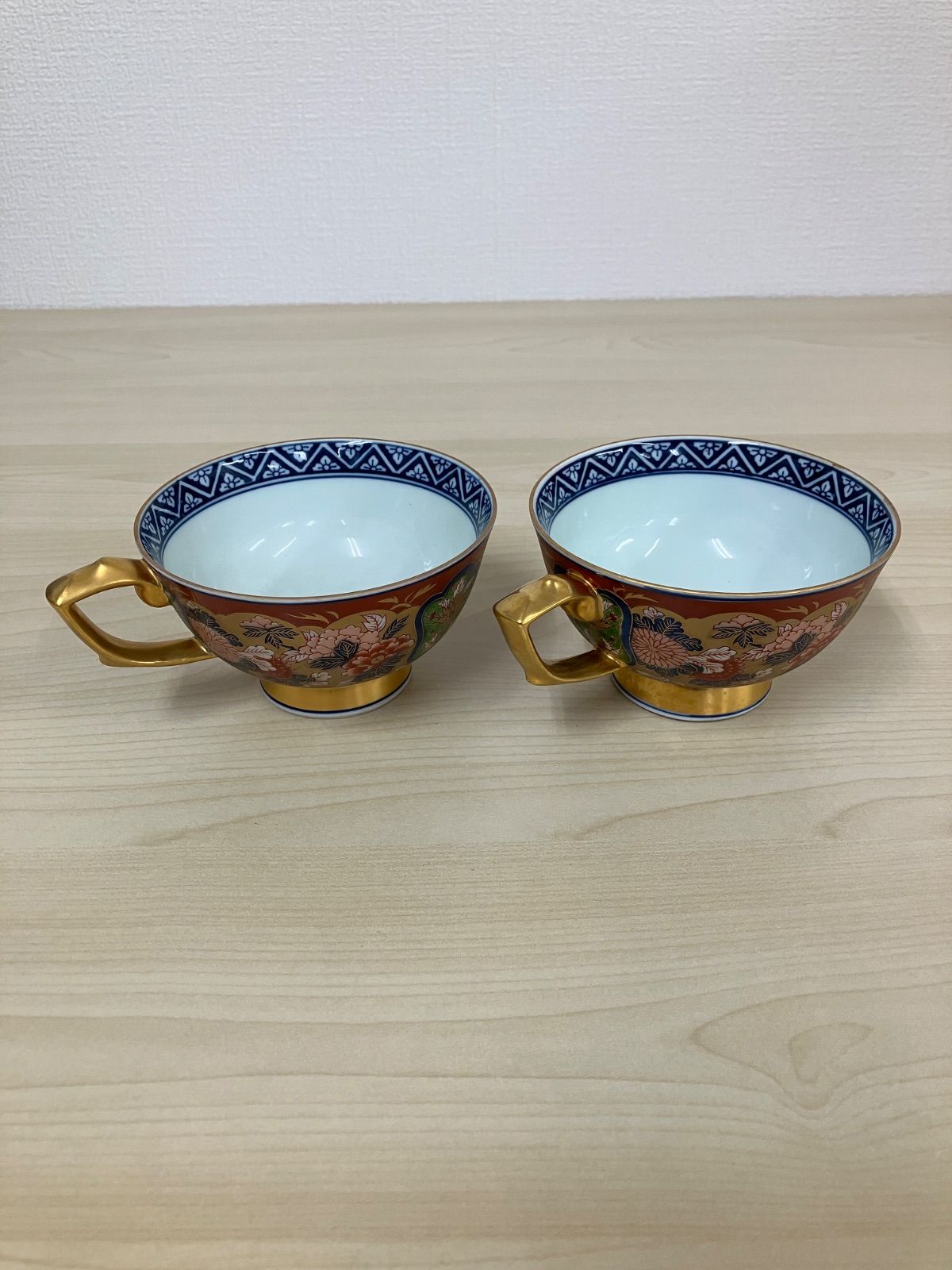 極錦金彩 古伊万里 日肥其泉 昭和年製カップ&ソーサー 4客