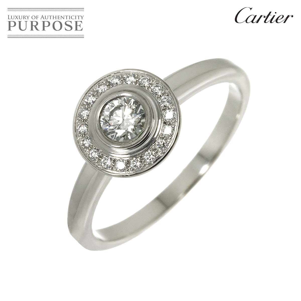 カルティエ Cartier ダム―ル ダイヤ 0.18ct E|VS1|3EX 51 リング Pt プラチナ 指輪 d Amour Ring 鑑定書 証明書付き 90293930