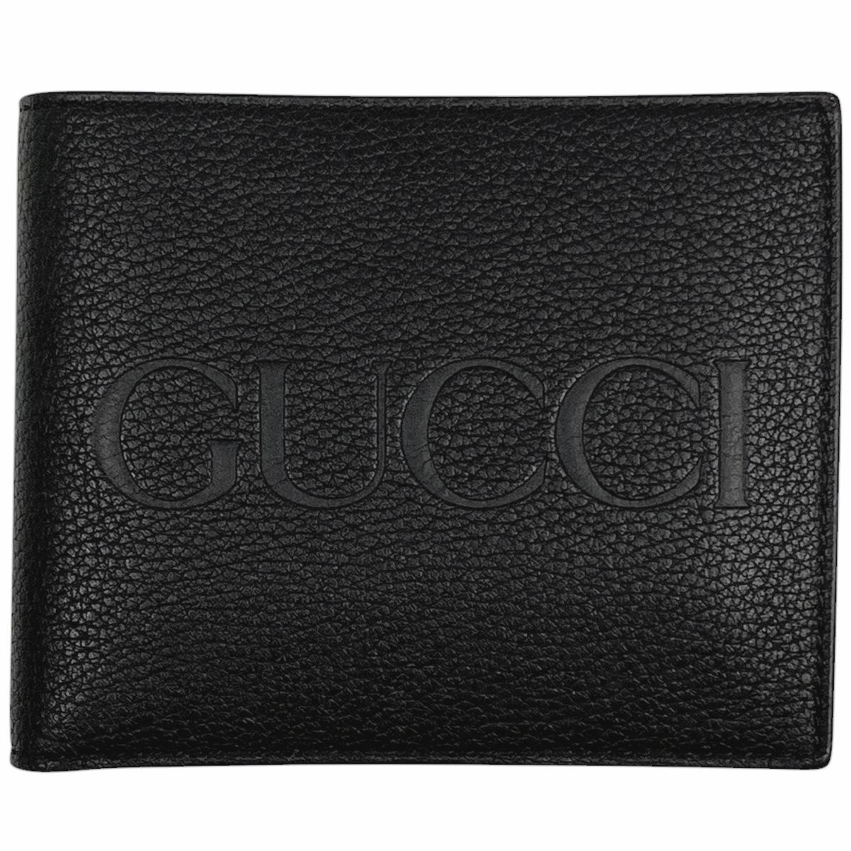 GUCCI グッチ　折り財布　ブラックGロゴ　レザー　メンズ グッチ アウトレット 二つ折り財布 GGレザー ミニ財布 ブラック