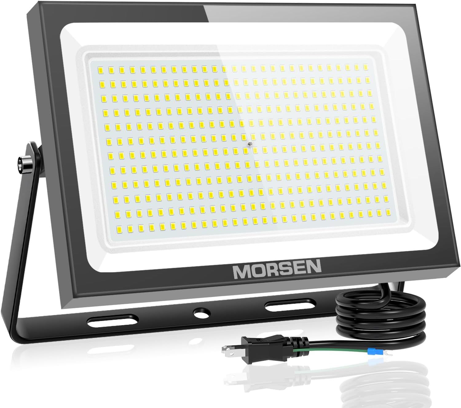 MORSEN 投光器 led投光器 屋外 投光器100v 投光器防水 作業灯 400W 45000LM 6500K 昼光色 灯光器 屋外 照明 看板灯 led作業灯 外灯 作業用 工事用 1セット