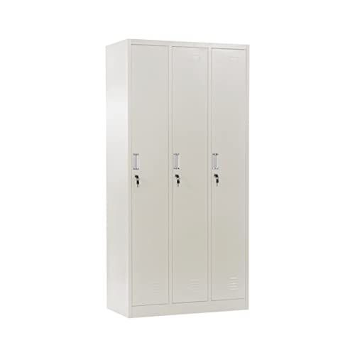 ロッカー おしゃれ スチールロッカー 3人用 鍵付き スペアキー付 3列1段 スチール製 収納 オフィス 事務所 会社 業務用 オフィスロッカー スチールキャビネット オフィス用品 スリム かぎ付き 更衣ロッカー 10-014-6-28 カラー ホワイト