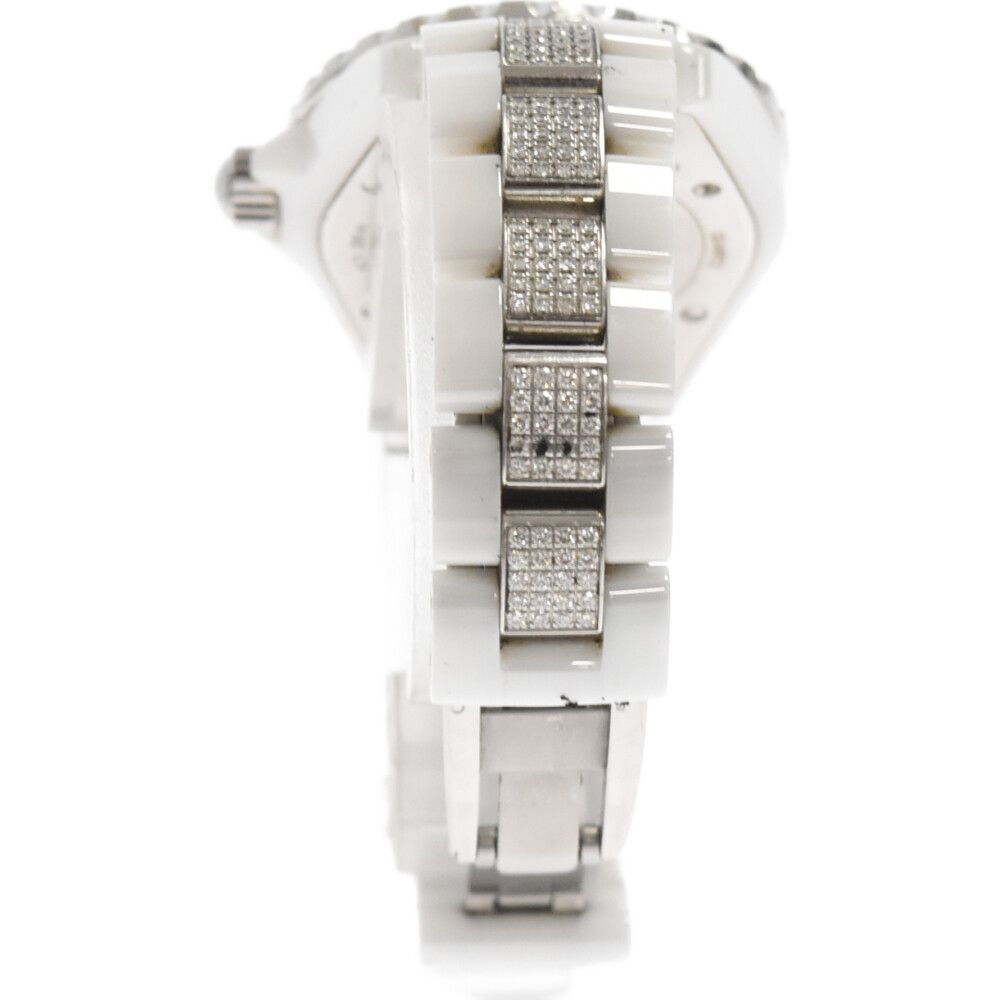 CHANEL シャネル J12 ホワイトセラミック ベゼル ベルト ダイヤ 腕時計 ウォッチ ホワイト H1420 33mm
