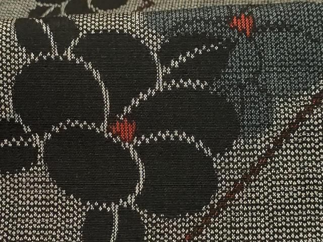 平和屋着物□上質な紬 枝花舞蝶文 正絹 逸品 AAAI9101Abr