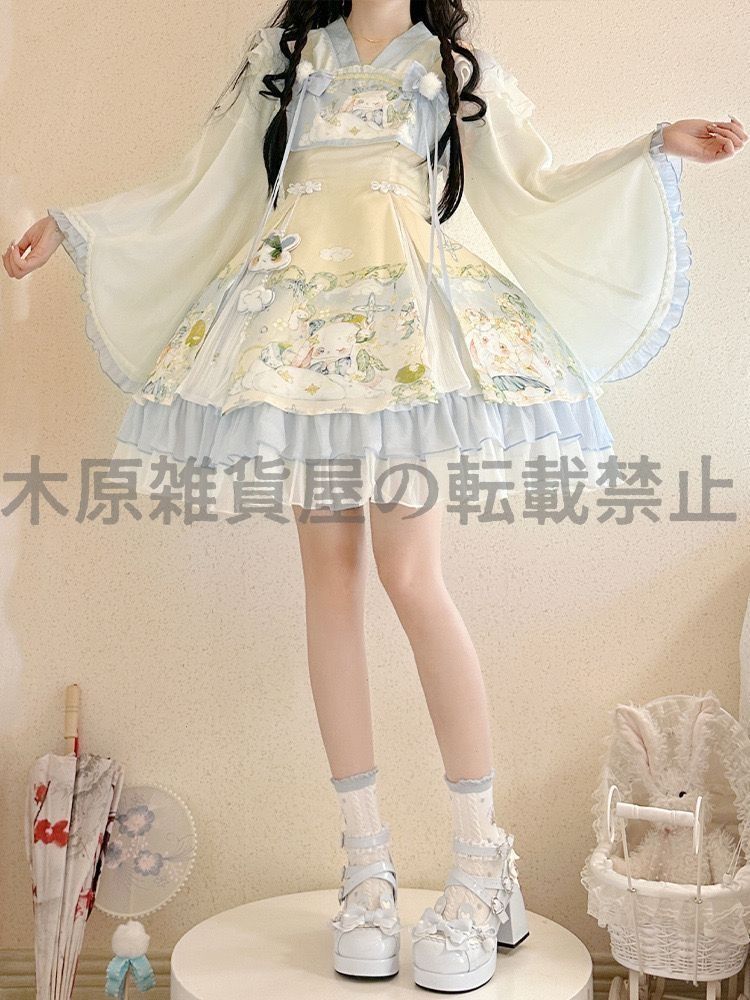 ロリータ 中華風 チャイナ lolita うさぎ中華ロリータjsk ブラウスセット チャイナ服 レディース ワンピース ジャンパースカート かわいい ゴスロリ 仮装 コスプレ 学園祭 文化祭 イベント ハロウィン
