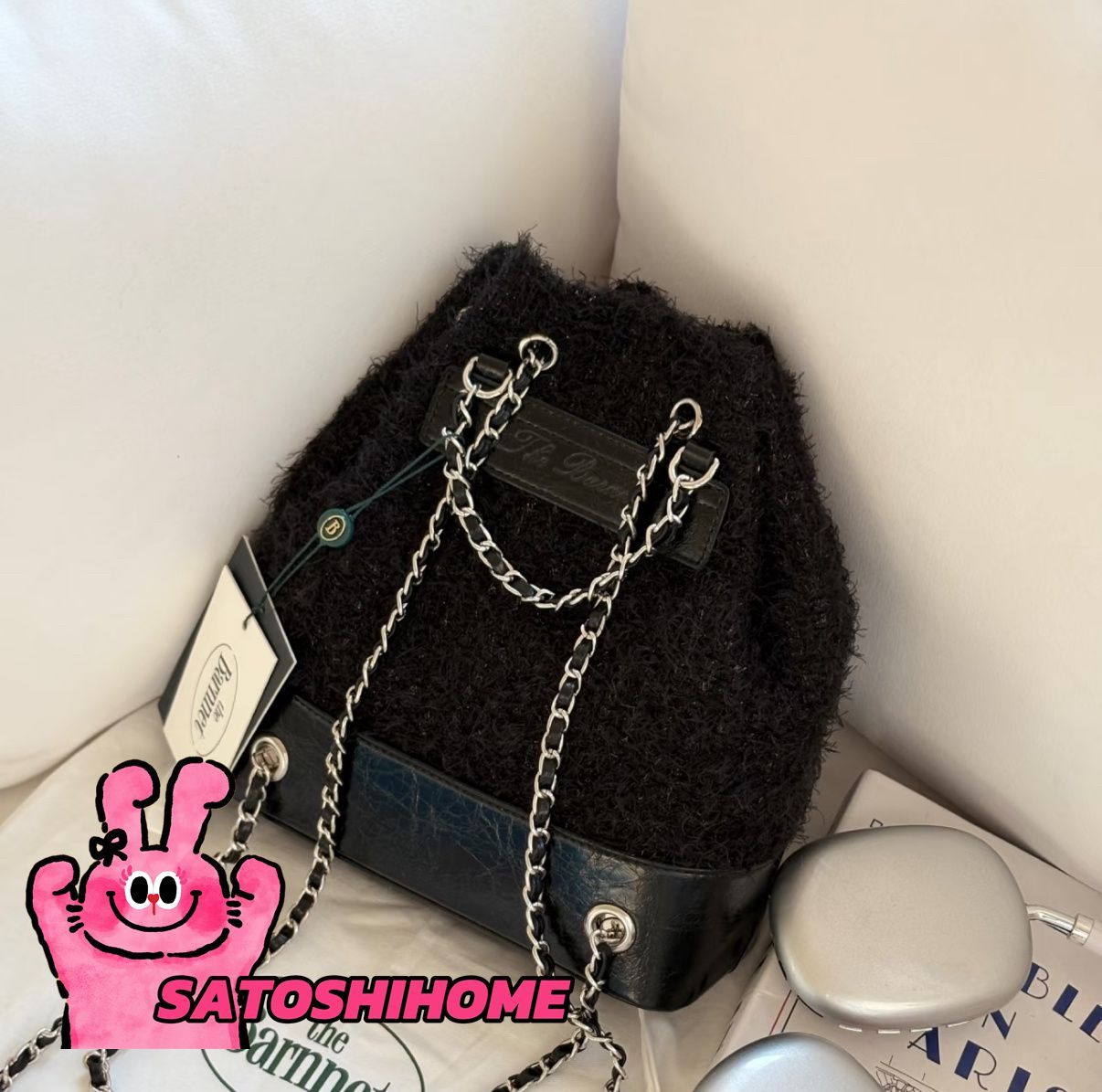 The Barnnet ザ・バーネットツイード チェーン リュックバックパック Tweed Drawstring Chain Backpack（リュック）｜The Barnnet（ザ