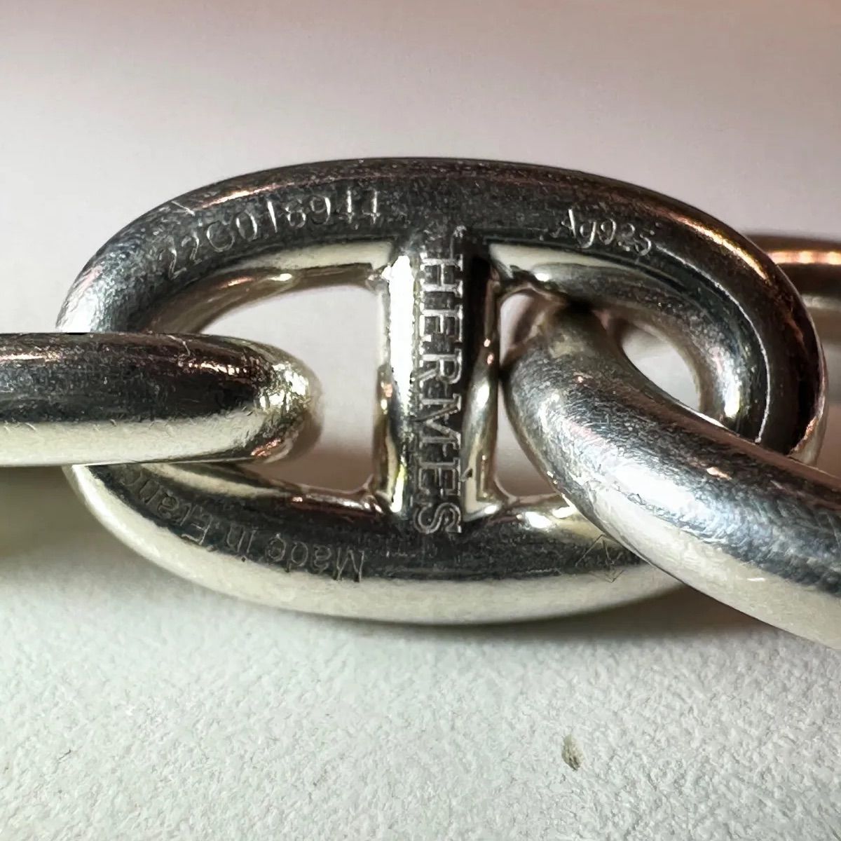 エルメス シェーヌダンクルMM ブレスレット 希少な17コマ HERMES 箱