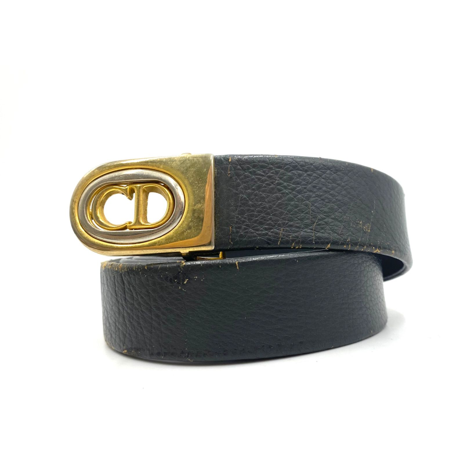 Christian Dior ディオール ゴールドバックル ブラウン ベルト DIOR