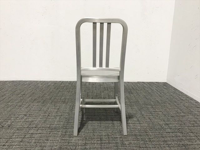 ミーティングチェア エメコ 肘無 ネイビーチェア シルバー