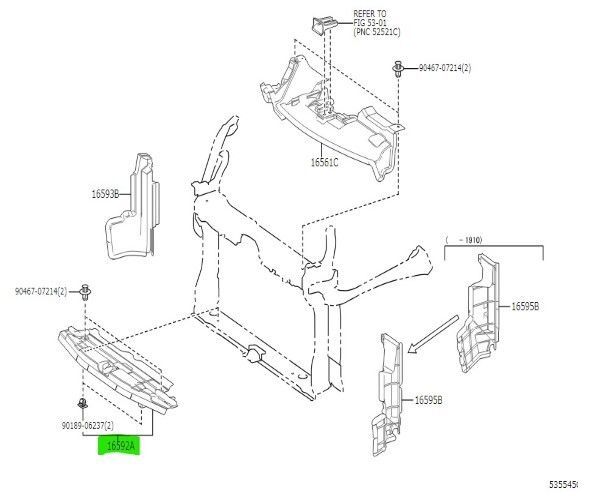 多用途 トヨタ 純正 プリウス ラジエータエア ガイド NO.3 Guide Radiator Air 16592-37110 TOYOTA LEXUS Genuine JDM メーカー純正品