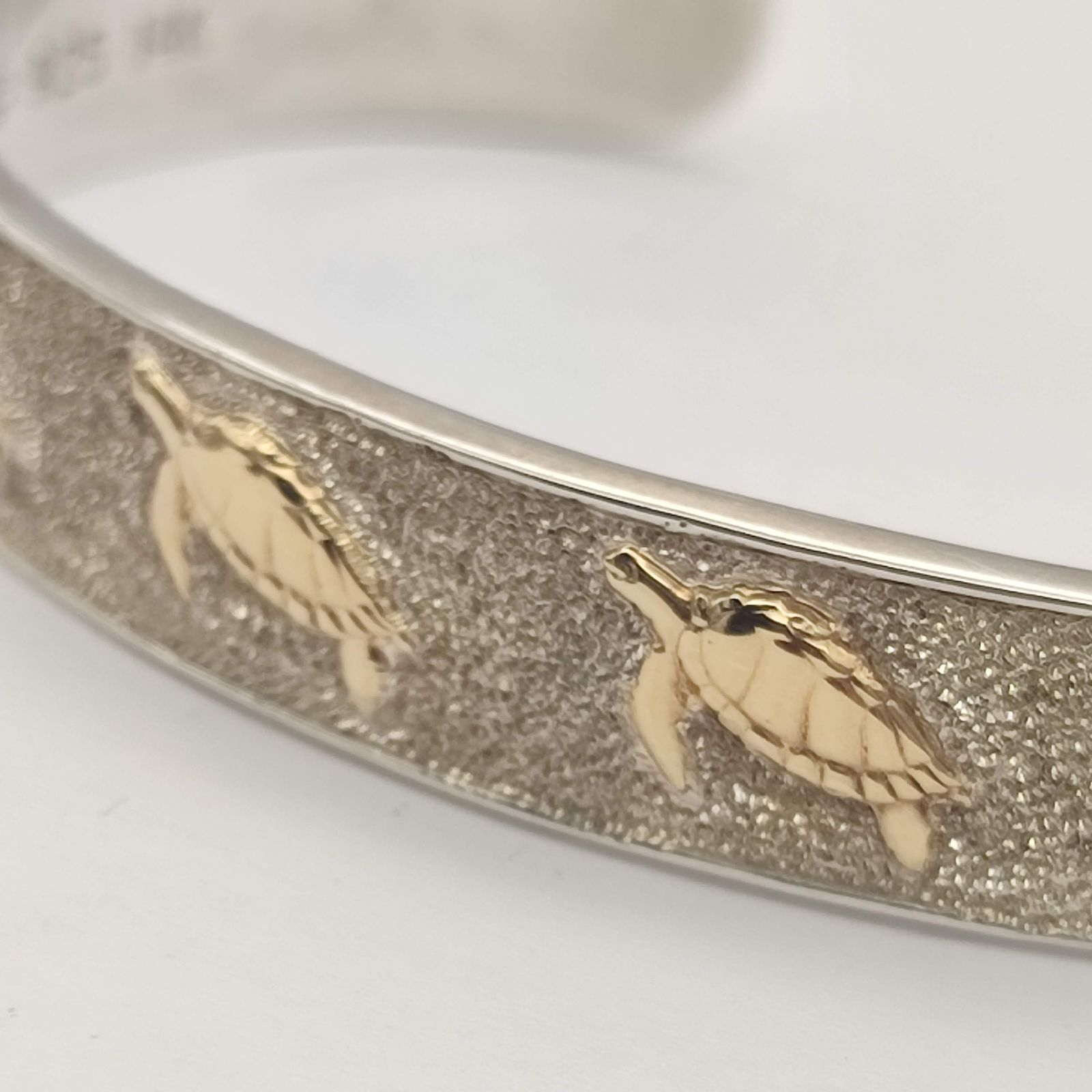 美品】KABANA カバナ ハワイアンジュエリー ホヌバングル K14×シルバー 