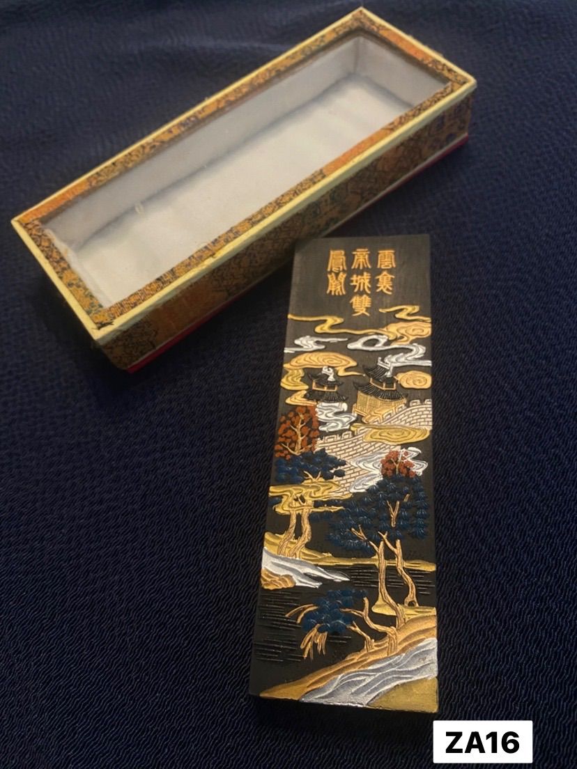 中国書画墨】中国墨「鳳池春」重量80.9g 箱付 書道用具 書道