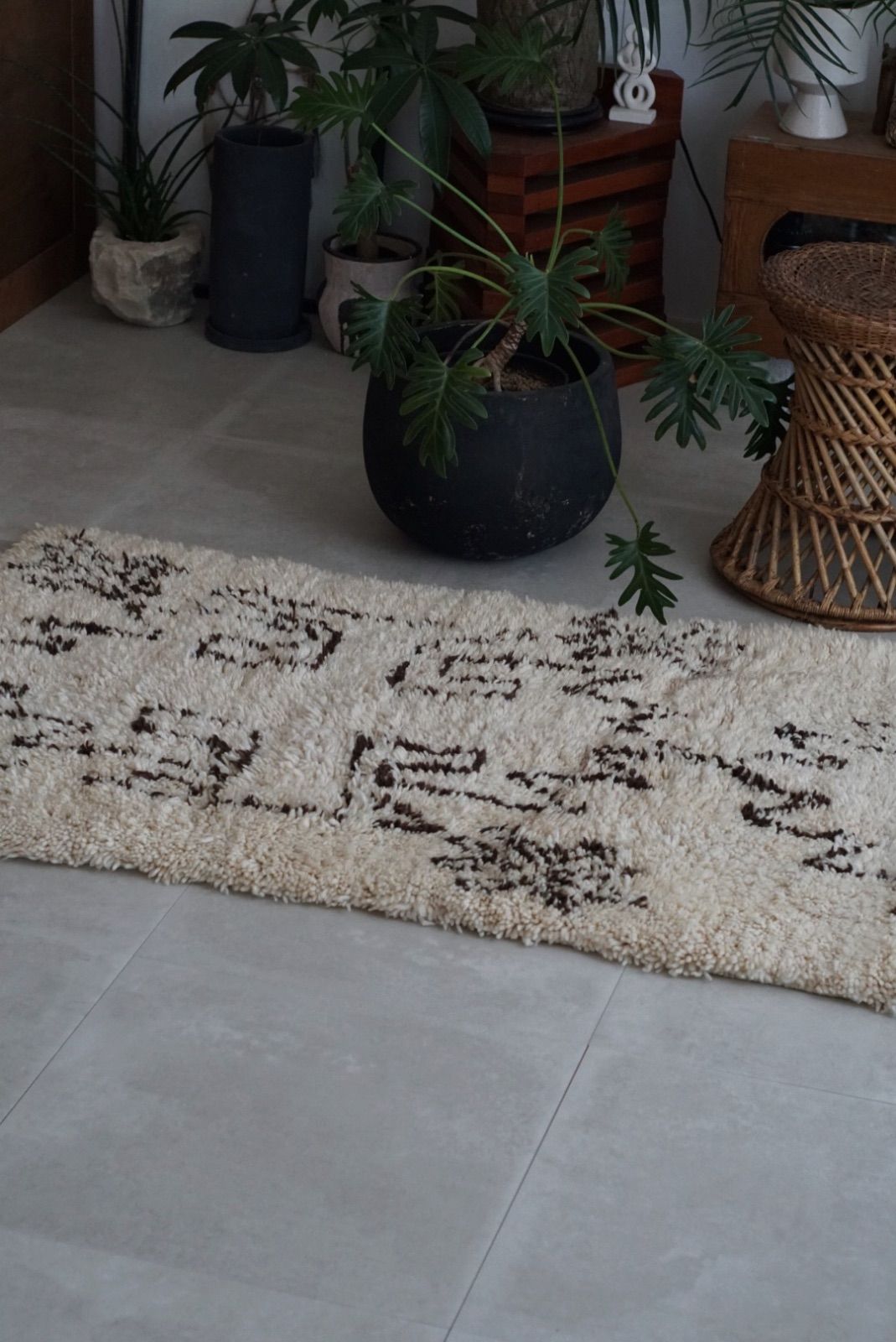 Vintage Beni ourain Rug 80*190【M083】ベニワレンラグ モロッカン