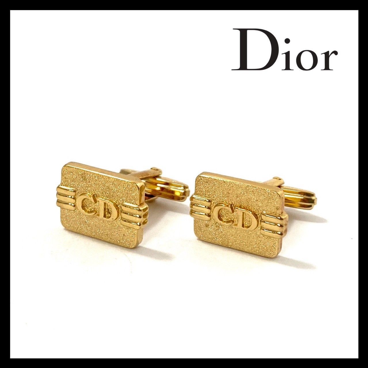 Dior】CDロゴ カフス ゴールド/金カラー スクエア カフリンクス