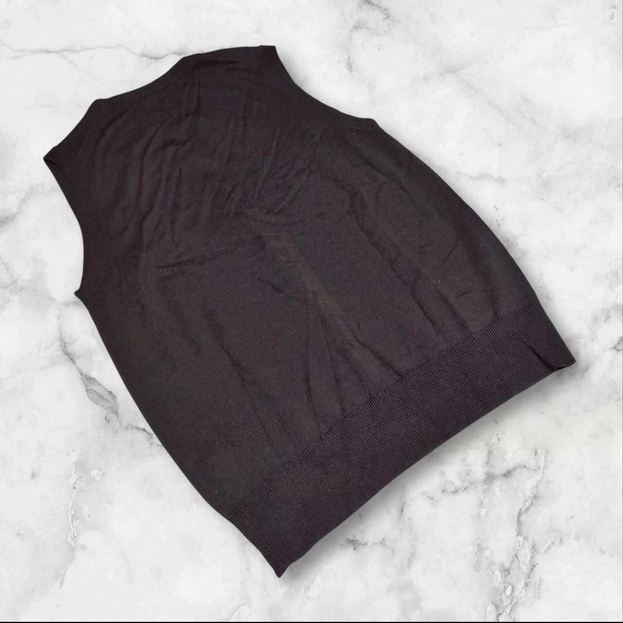 ブルックスブラザーズ S ニットベスト Vネック サクソンウール ブラック