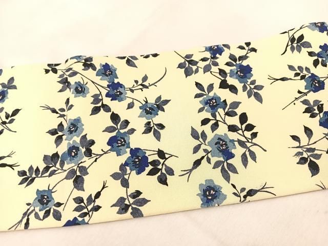 平和屋着物◎全通柄九寸名古屋帯 型染め 草花文 正絹 逸品