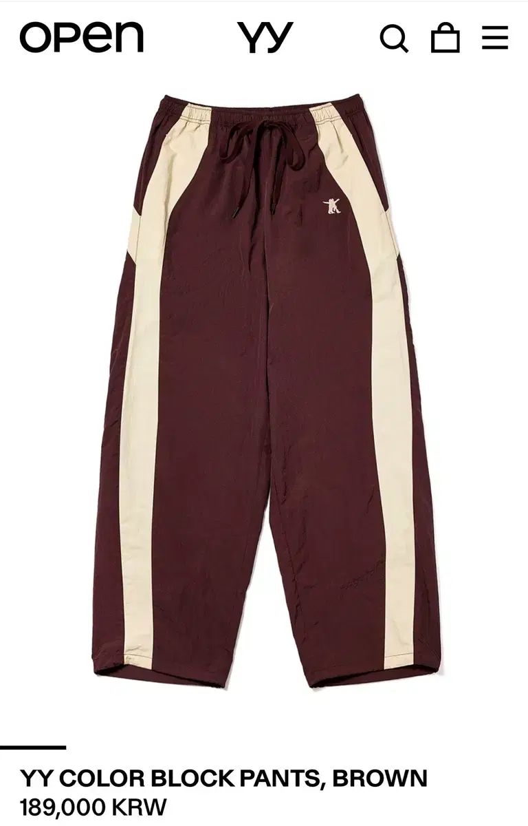 YY COLOR BLOCK PANTS BROWN