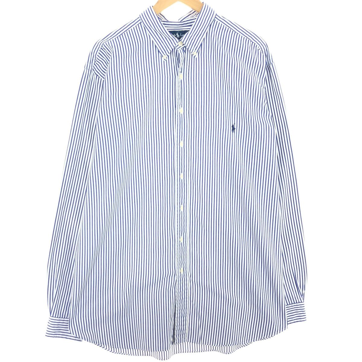 古着 ラルフローレン Ralph Lauren CLASSIC FIT クラシックフィット 長袖 ボタンダウンストライプシャツ メンズXXL/eaa454441