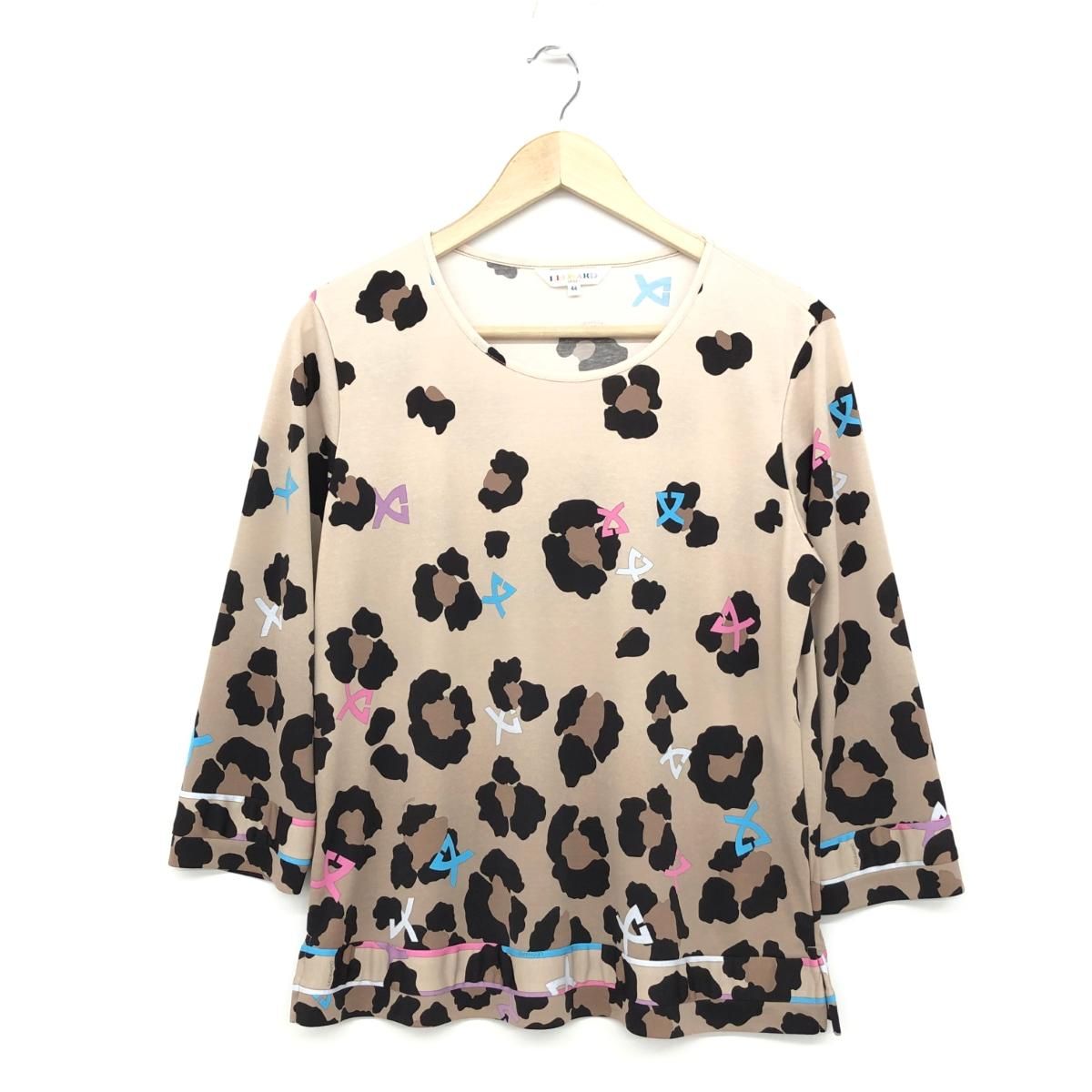 LEONARD SPORT レオナールスポーツ レオパード柄カットソー 大きい