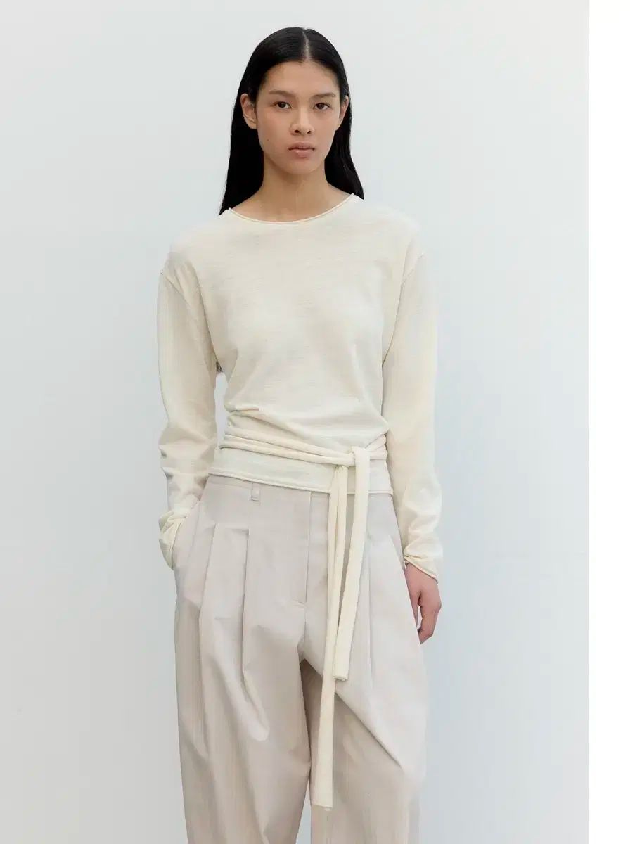 rrace レース Long ー Sleeve Waist Wrap Top ラップ トップス