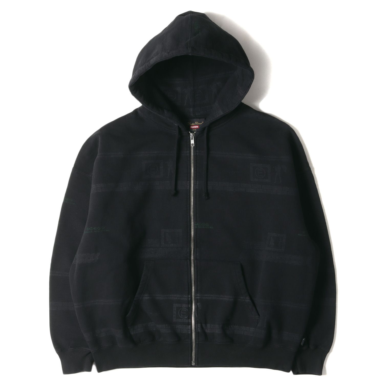 美品 Supreme シュプリーム パーカー サイズ:S 23SS UNDERCOVER グラフィック ボーダー ジップ スウェットパーカー (Zip Up Hooded Sweatshirt) ブラック トップス フーディー コラボ【メンズ】