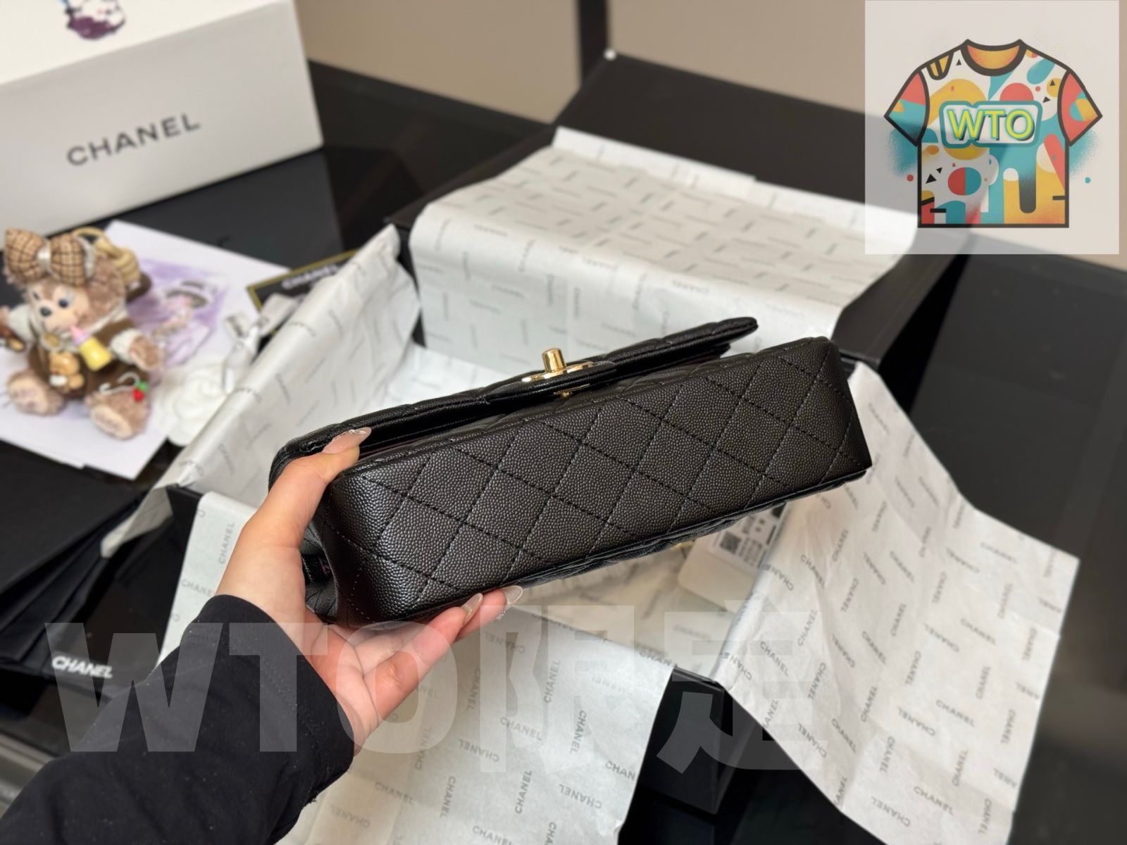 今日WTO】Chanel CF クラシックフラップ 23cm キャビアレザー