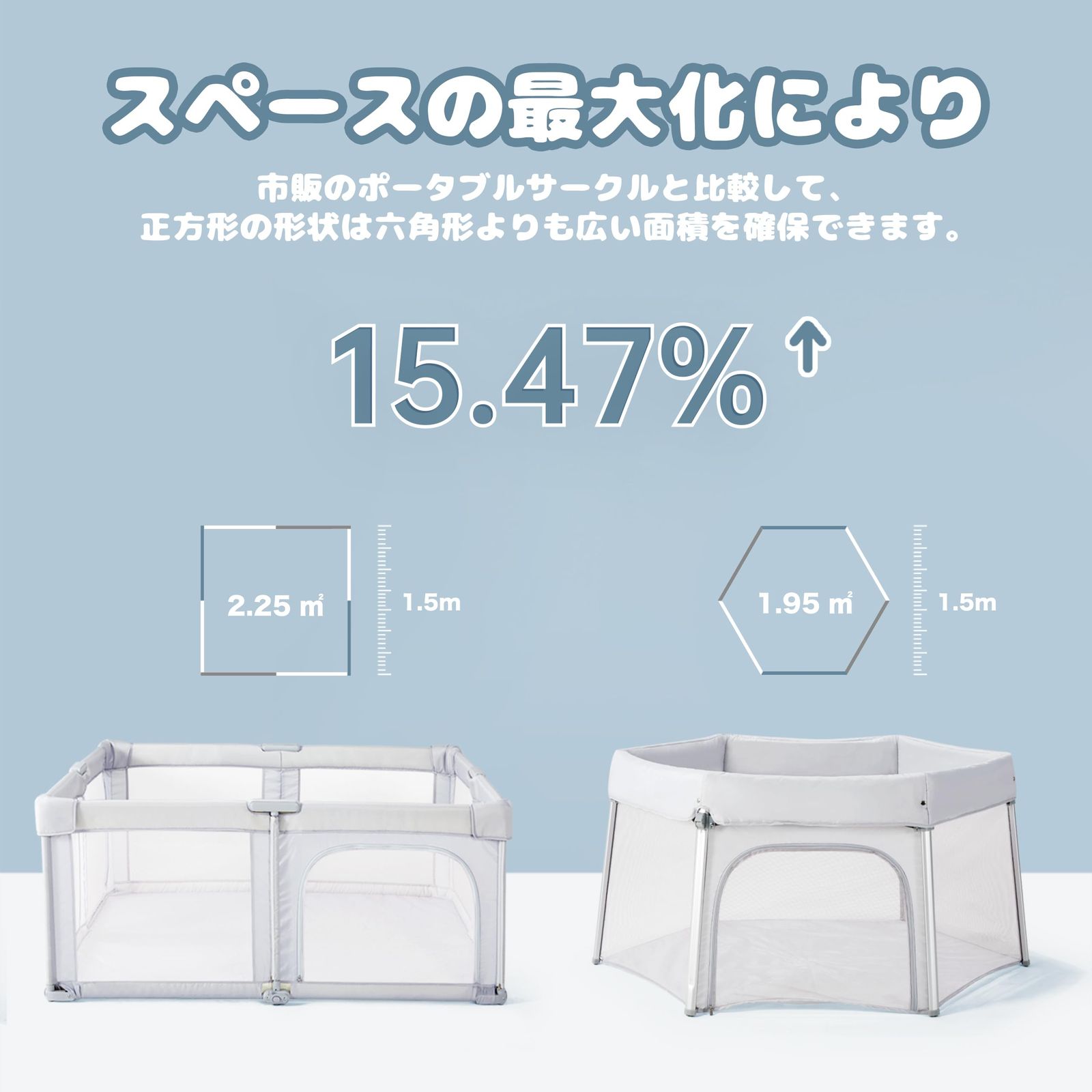 ベビーサークル折り畳み式