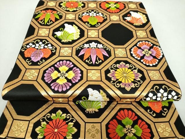 最低 価格ファッション - 平和屋着物○六通柄袋帯 蜀江舞蝶花文