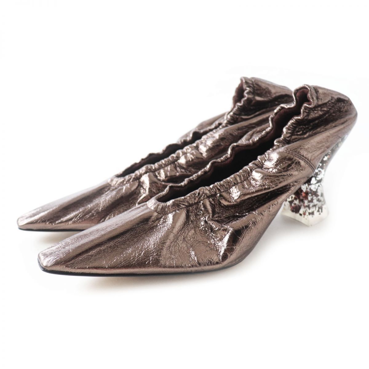 Bottega Veneta アーモンドトゥハイヒール　38サイズ　カーキー Bottega Veneta アーモンドトゥハイヒール38サイズカーキー