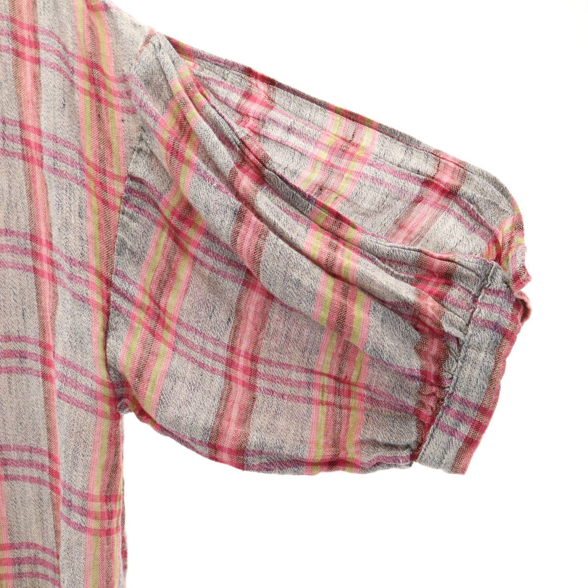 KAPITAL キャピタル 日本製 リネン チェック柄 半袖 ロングシャツ 1