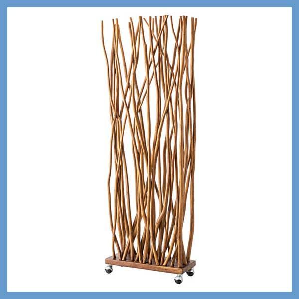 籐 ラタン のナチュラルパーテーション キャスター付き 約W62×D20×H181cm No.818