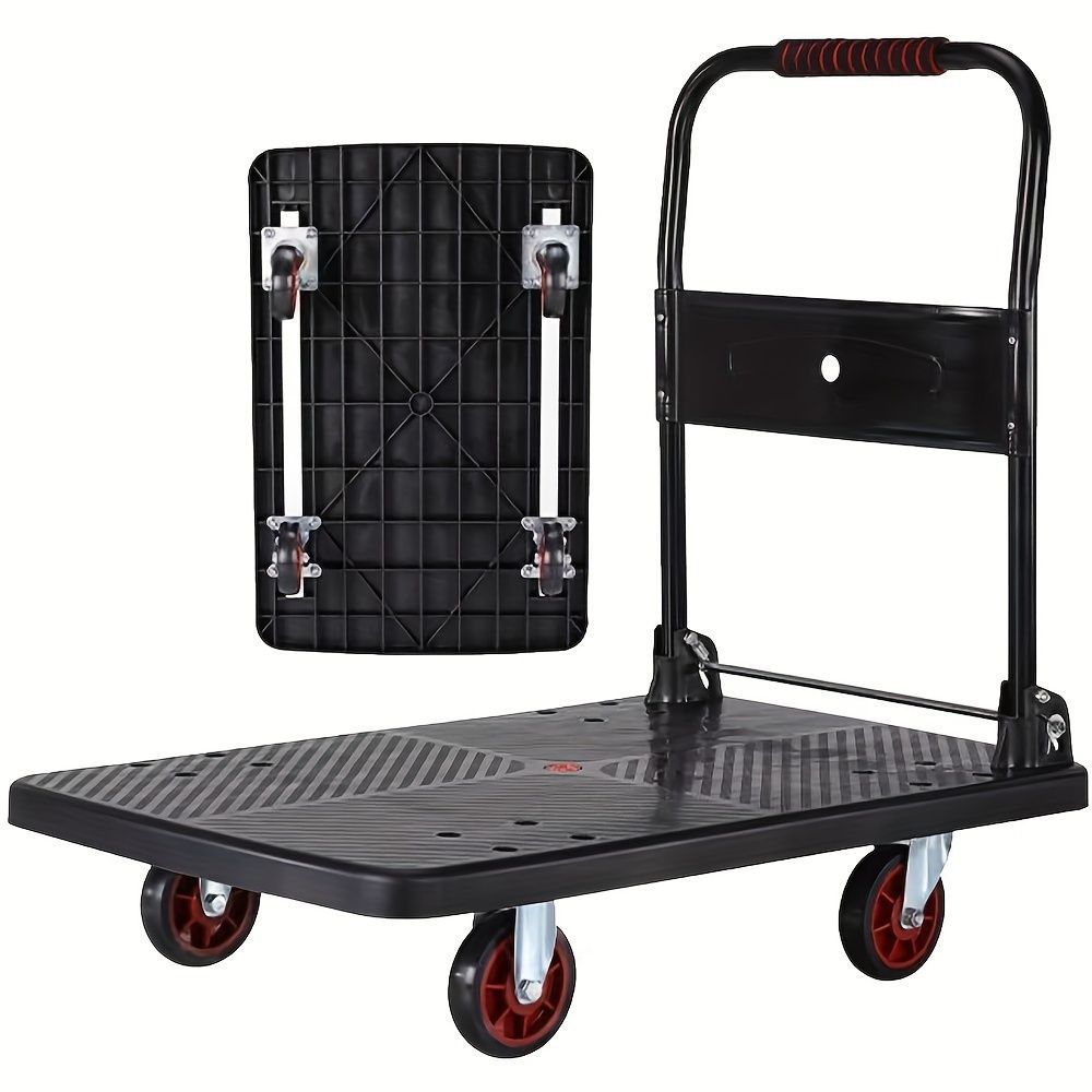 AORTD キャリーカート 台車 折りたたみ 手押し 平台車 90 60cm 耐荷重500kg キャリーカート 軽量 コンパクト 倉庫 産業 病院 農業 建設 防災 旅行 ショッピング レストラン 貨物運