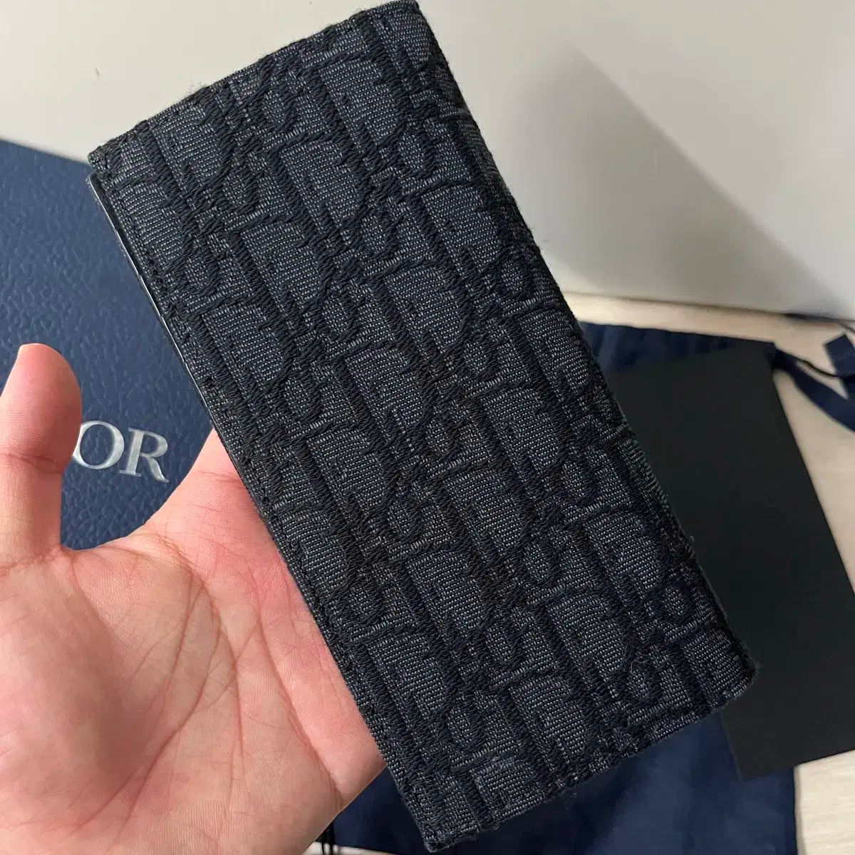 Dior Homme トロッター オブリーク 二つ折り財布 ブラック Dior HOMME ディオール 財布 メンズ 二つ折り ディオールオブリーク