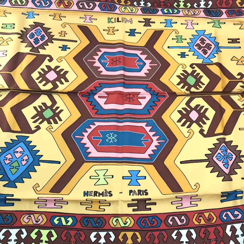 エルメス　スカーフ 90cm 「キリム」柄 楽天市場】エルメス HERMES スカーフ カレ 90 シルク KILIM
