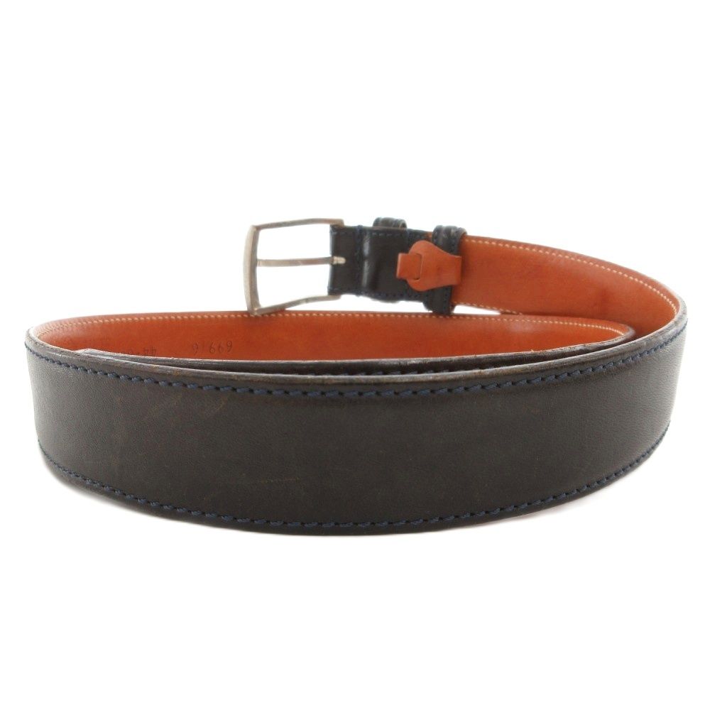 ほぼ未使用 フェリージ felisi レザー ベルト 44-80 フェリージ Felisi レザーベルト 44-80 ステッチ 黒 ブラック