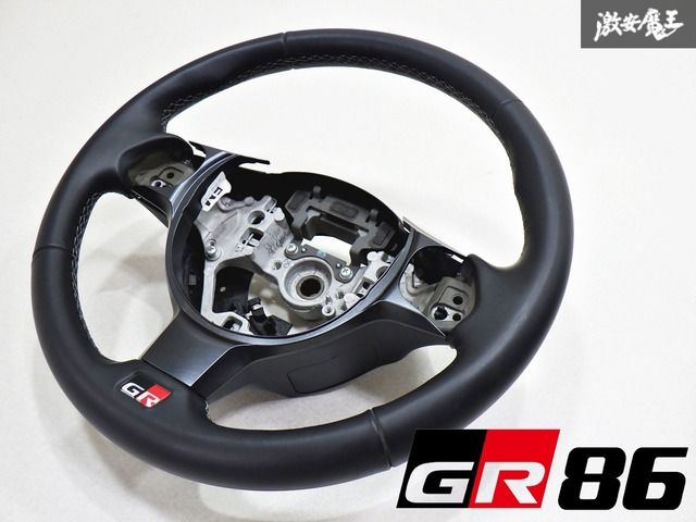【綺麗】トヨタ純正 ZN8 GR86 レザーハンドル ハンドル ステアリング パネル付き 棚