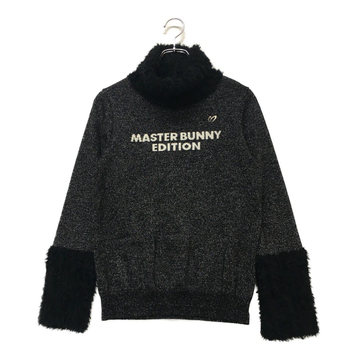 中古 レディース マスターバニーエディション MASRTER BUNNY EDITION セーター 1(M) 黒 ブラック ラメ入り ファー付き タートルネック