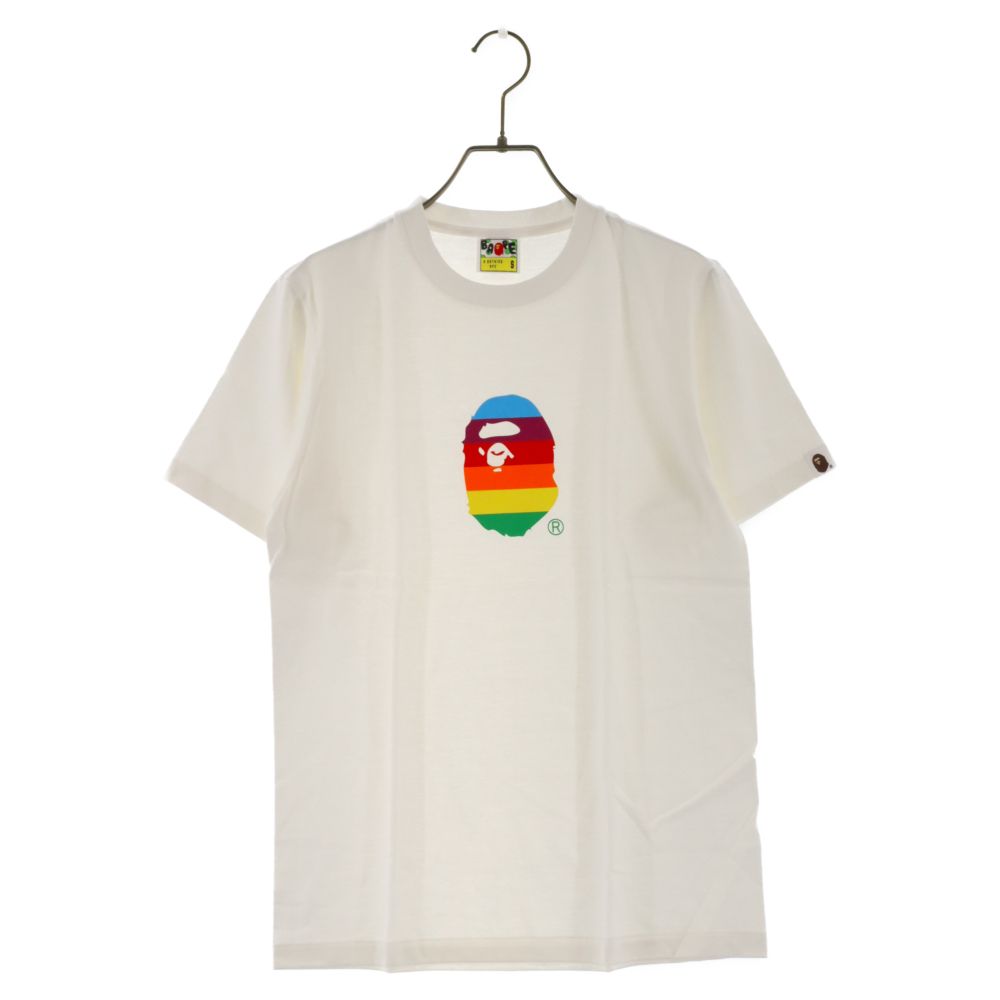 A BATHING APE アベイシングエイプ Rainbow Ape Head Tee レインボー