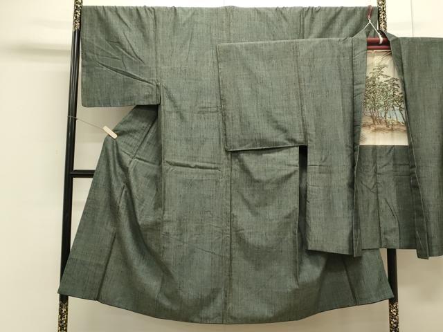 平和屋着物●男性 紬 アンサンブル 霞文 銀座おゝぎ屋扱い 正絹 CAAS0272th