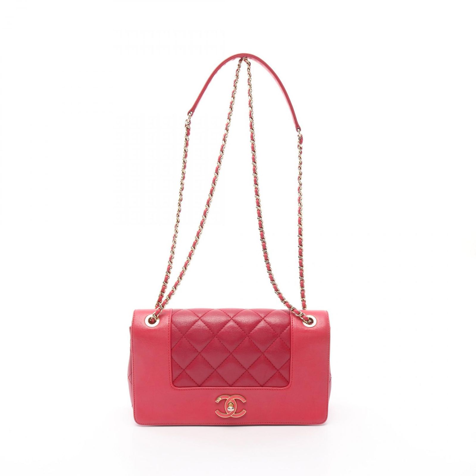シャネル CHANEL ショルダーバッグ マドモアゼル マトラッセ Wフラップ A93084 レザー マトラッセWフラップチェーンショルダー レディース Used B