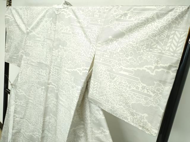 ❣️しずえ❣️値下げ☘️新品未使用*本場大島紬+120亀甲*草花文様3点 平和屋本店□極上 本場大島紬 白大島 120亀甲 吉祥草花文 逸品