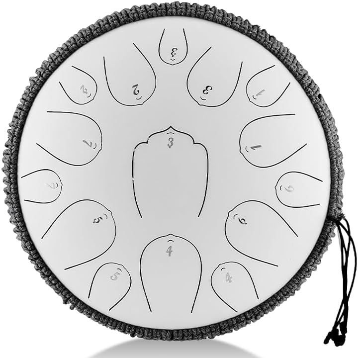 DePes スリットドラム 音色に合わせたジブリ楽譜付き タングドラム収納バッグ付き ホワイト 13インチ15音