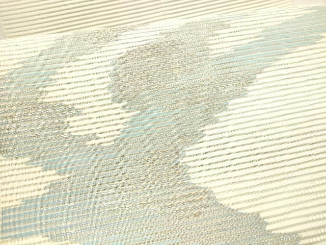 平和屋着物＊夏物 絽綴れ 八寸名古屋帯 抽象文様 金銀糸 正絹