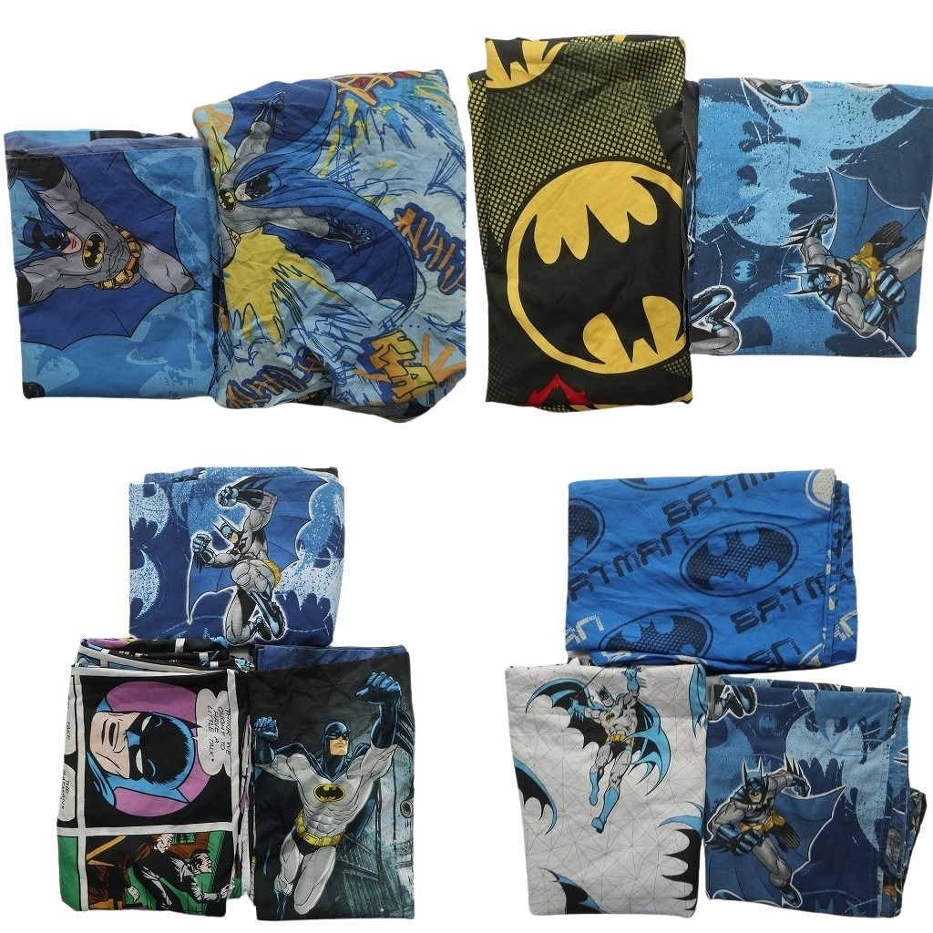 古着卸 雑貨 ベッドシーツ 布 生地 リメイク バットマン 10枚セット ユニセックス マーベル キャラクター 古着 NA9349