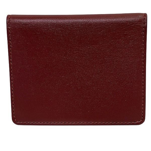 カルティエ マストライン ボルドー レザー コンパクトミラー ブランド小物 パスケース レディース