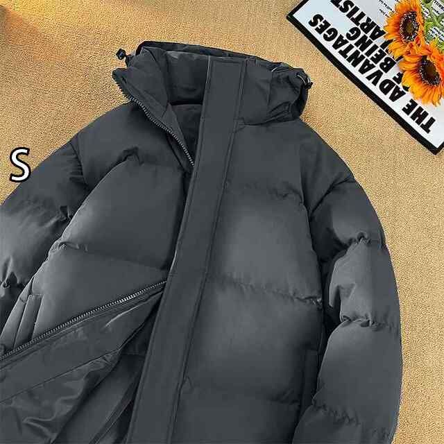 S 春 コーデ メンズ 用 服 シンプル ファッション オシャレ 大人 かっこいい 大きいサイズ ストリート 紳士服 シンプル 無地 ダウン ジャケット フード付き コットン ジャケット