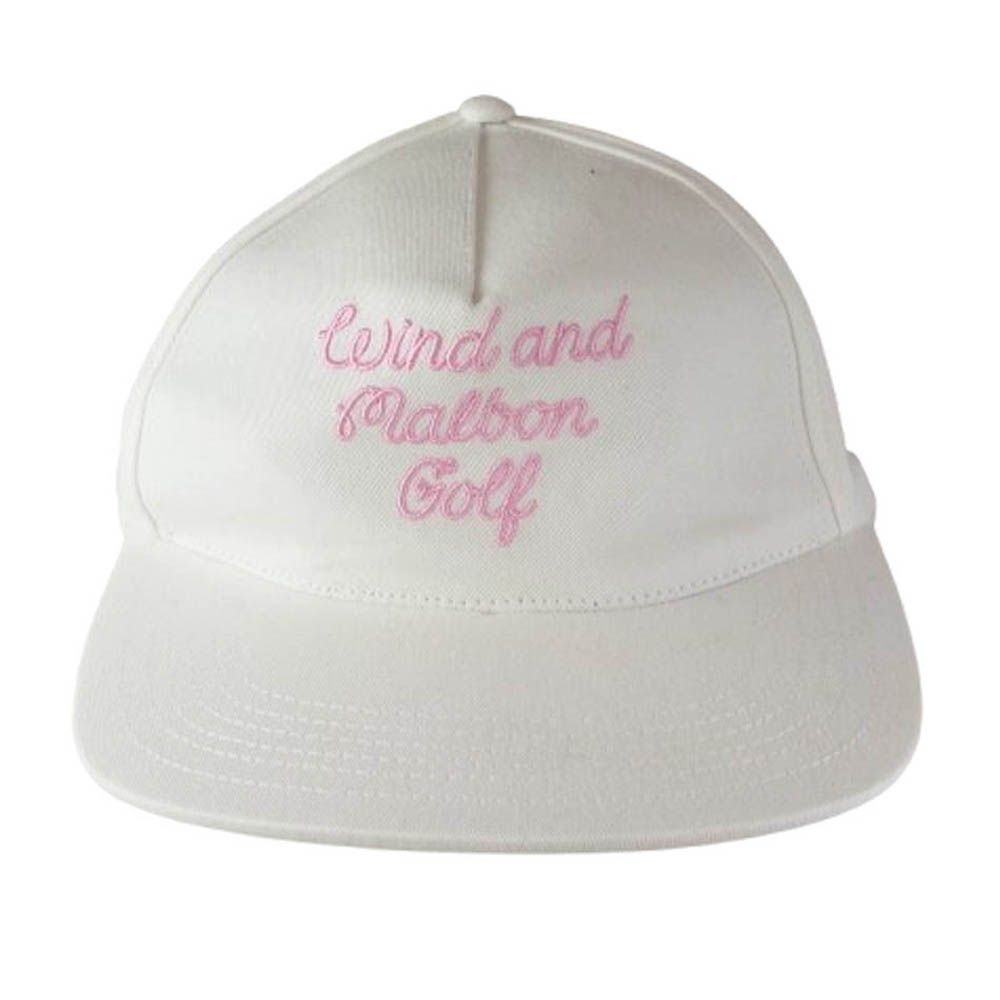 WIND AND SEA - WIND AND SEA×Malbon Golf キャップ 白×ピンク WIND AND SEA ウィンダンシー WDS-MALBON-20 × MALBON GOLF