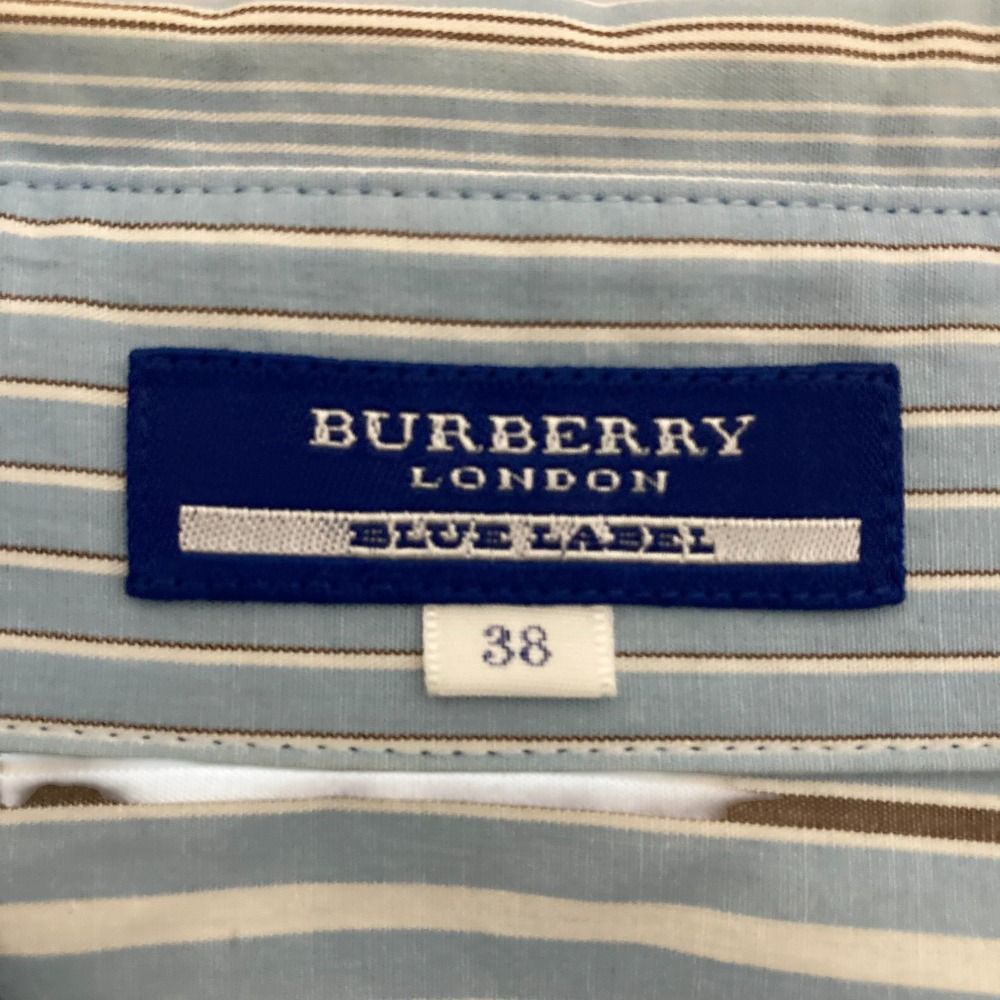 【新品未使用】BURBERRY BLUE LABEL ストライプジャケット 38 BURBERRY BLUE LABEL】テーラードジャケット38 ダブルボタン