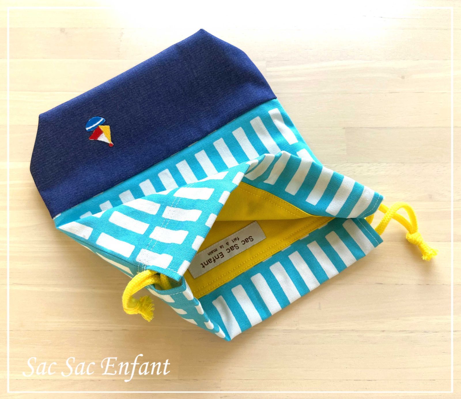 アウトドア風デザイン☆入園入学バッグ3点セット コバルトブルー