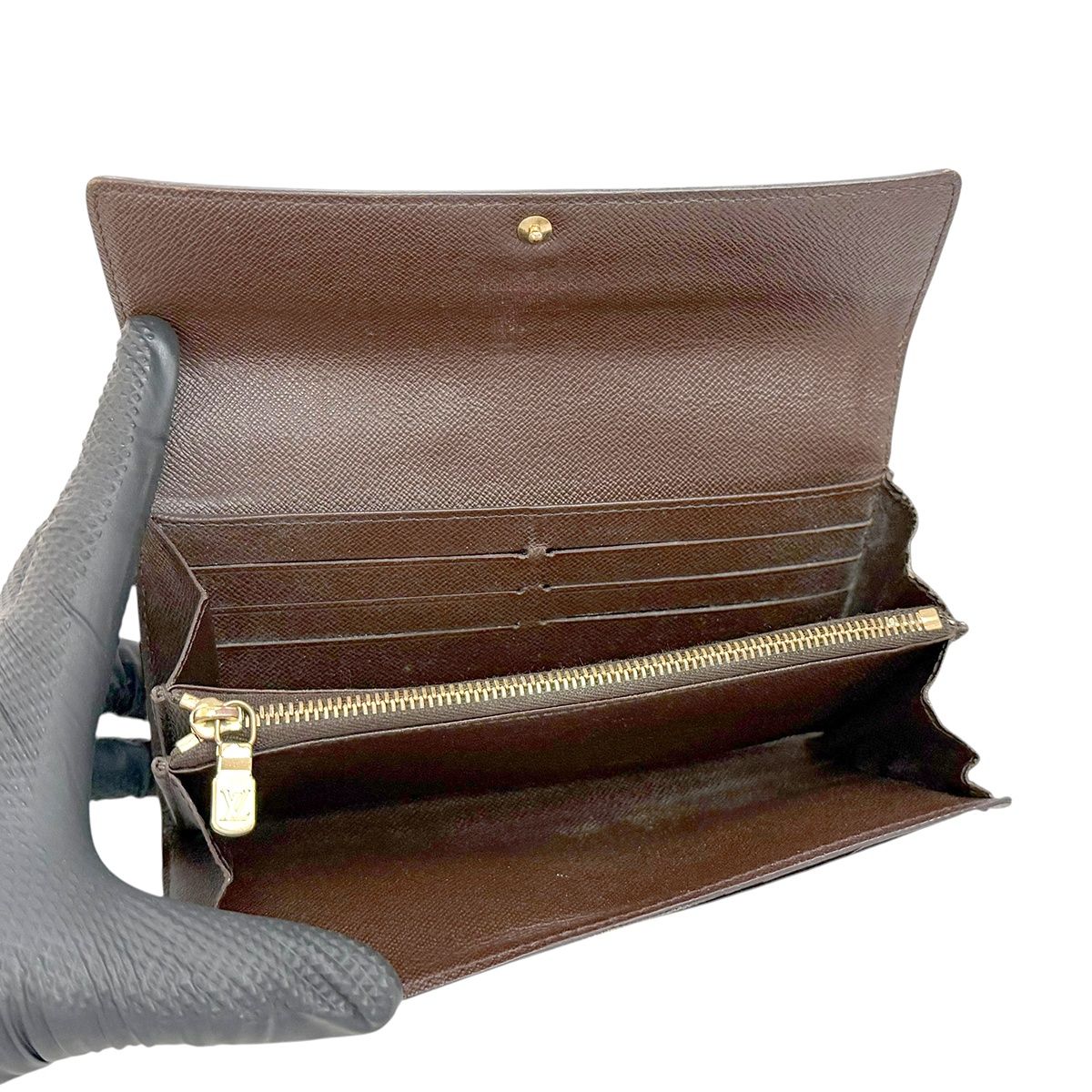 ルイヴィトン ダミエエベヌ ポルトフォイユトレゾール 二つ折り財布 PVC 茶色 LOUIS VUITTON VUITTON/ルイヴィトン ポルトフォイユ トレゾール