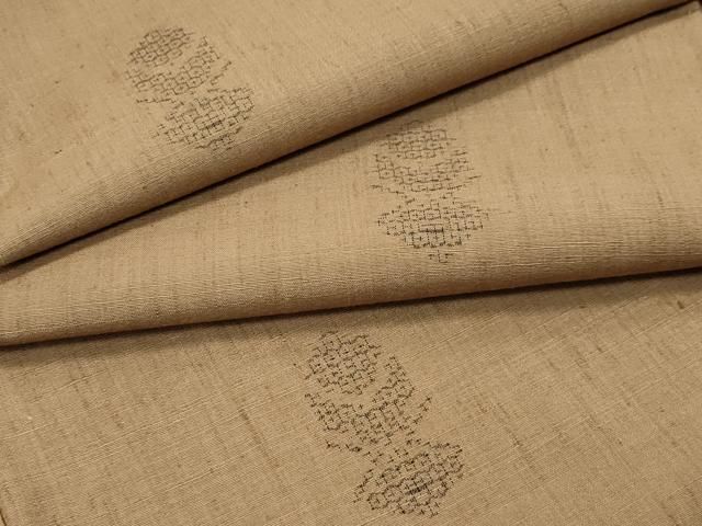 平和屋着物 上 結城紬 80亀甲 飛び亀甲 吉祥文 朽葉色地 CZAA3605s5